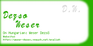 dezso weser business card